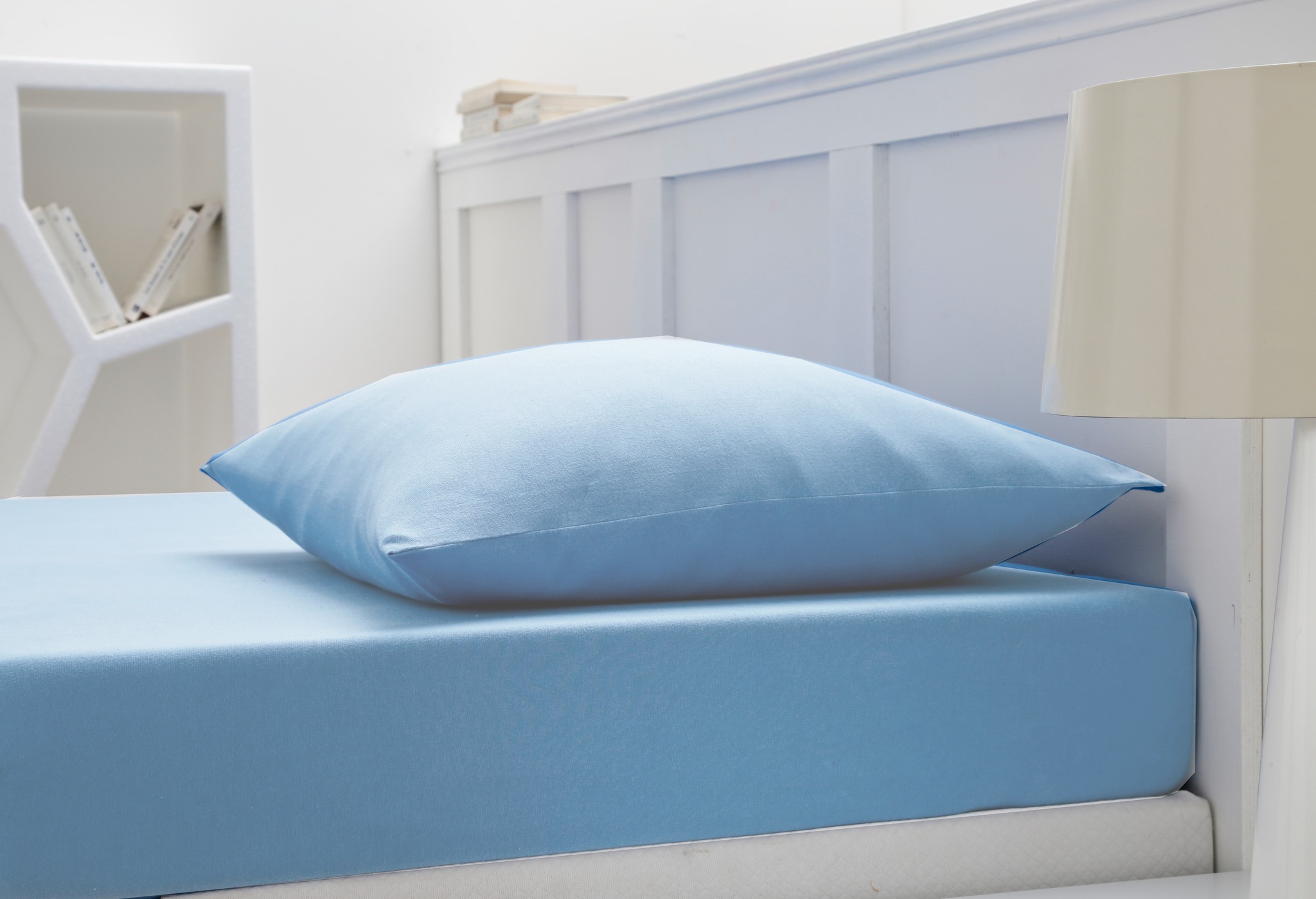 Drap housse JERSEY Bleu ciel